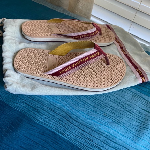 Louis Vuitton Bahia thong rubber sandals flip flops slippers beach spa slides 37 - Picture 4 of 8